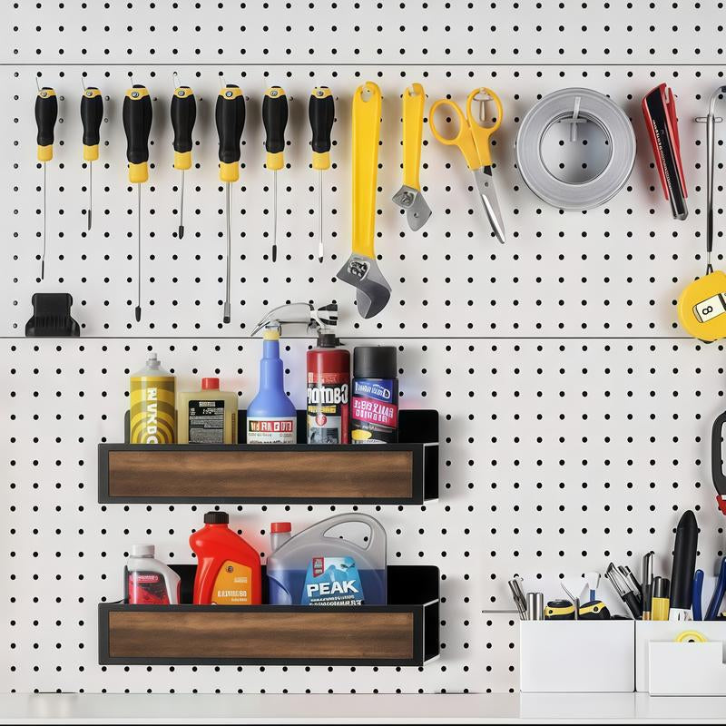 Magnetic Refrigerator Organizer Shelf｜No Drill Fridge Side Spice Rack｜Carbon Steel Magnetic Storage with Wood-Grain Look｜Strong Hold Space Saving Kitchen Organizer for Small Kitchens