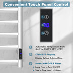 10 Bar Towel Warmer Wall Mounted Electric Heated Towel Rack with Built-in Timer-Silver