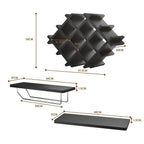 Set of 5 Wall Mount Wine Rack Set with Storage Shelves