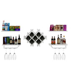 Set of 5 Wall Mount Wine Rack Set with Storage Shelves