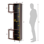 71 Inch Tall Tower Bathroom Storage Cabinet and Organizer Display Shelves for Bedroom