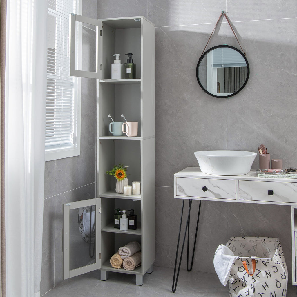 71 Inch Tall Tower Bathroom Storage Cabinet and Organizer Display Shelves for Bedroom