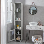 71 Inch Tall Tower Bathroom Storage Cabinet and Organizer Display Shelves for Bedroom