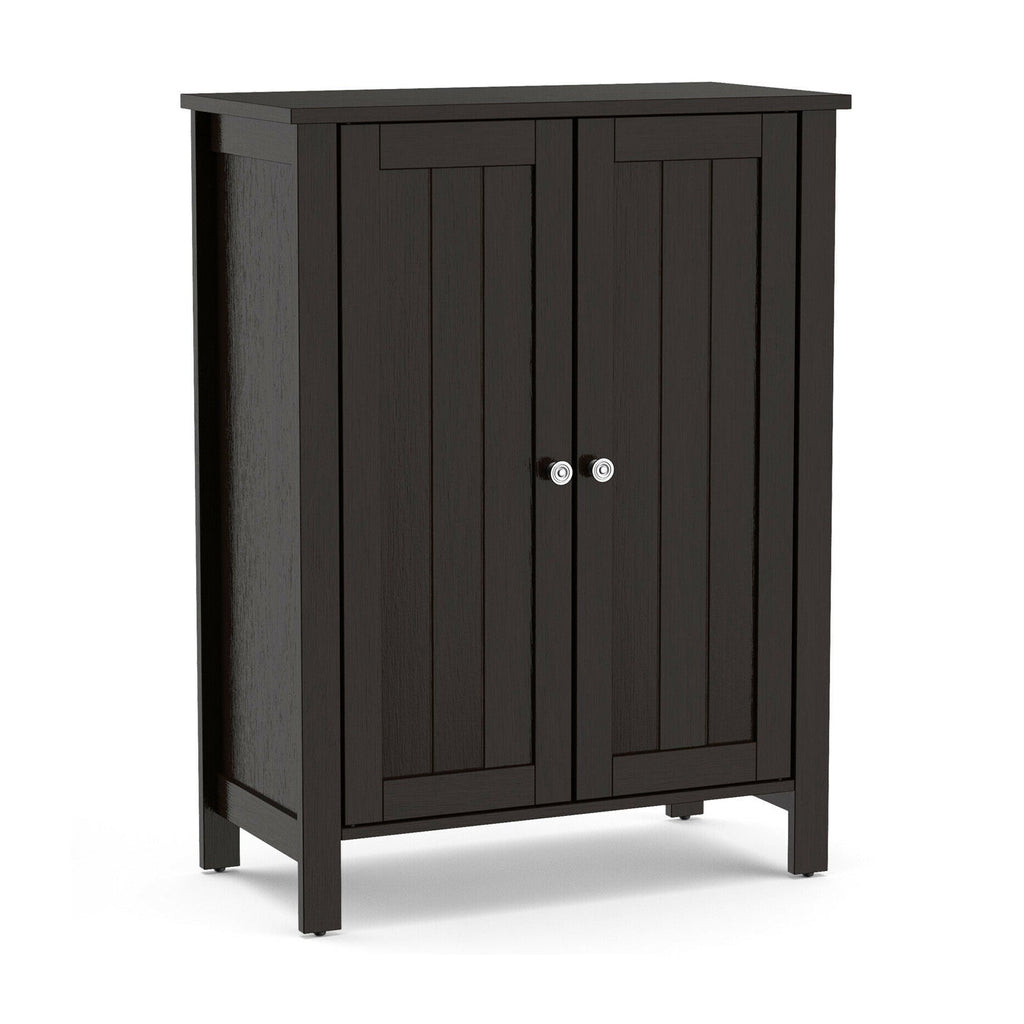 2-Door Bathroom Floor Storage Cabinet Space Saver Organizer