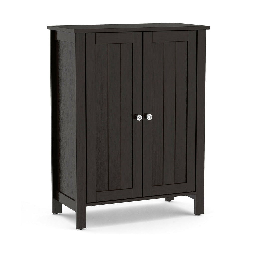 2-Door Bathroom Floor Storage Cabinet Space Saver Organizer
