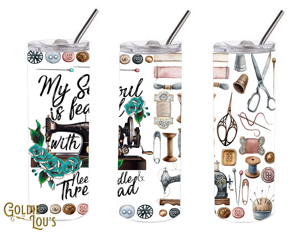 Needle and Thread Skinny Tumbler