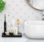 Luxspire Bathroom Vanity Tray Resin Organizer 8x4in Matte Black Mini
