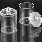 Portable 2pcs Cosmetics Storage Box Makeup Organizer Bathroom Jar Cotton Swab Cotton Pad Jewelry Round Plastic Box Storage Container