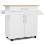 Rolling Kitchen Island Cart with Towel and Spice Rack