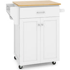 Utility Rolling Storage Cabinet Kitchen Island Cart with Spice Rack