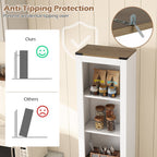 68 inch Tall Bathroom Cabinet with Barn Door Narrow Slim Storage Organizer Unit with Drawer-White