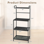 Kitchen Organization with 4-Tier Kitchen Microwave Storage Rack and Trash Can