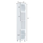 71 Inch Tall Tower Bathroom Storage Cabinet and Organizer Display Shelves for Bedroom